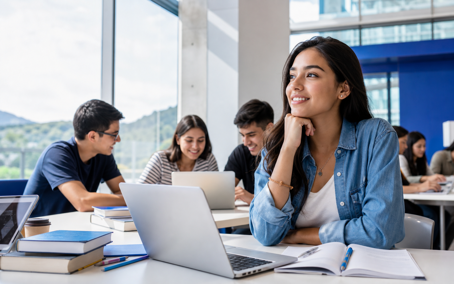 Estudiantes universitarios desarrollando un proyecto académico